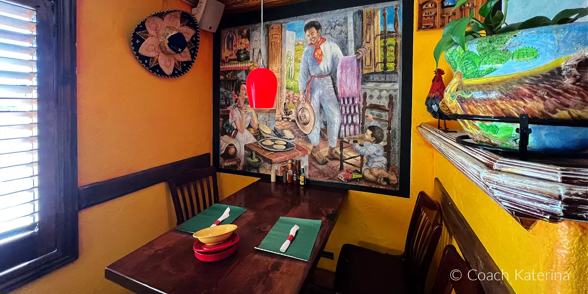 The unique Mexican dining experience offered by Mi Ranchito deserves the highest rating! This photo I took of one of the tables captures the impressive restaurant design you will see when you dine in...