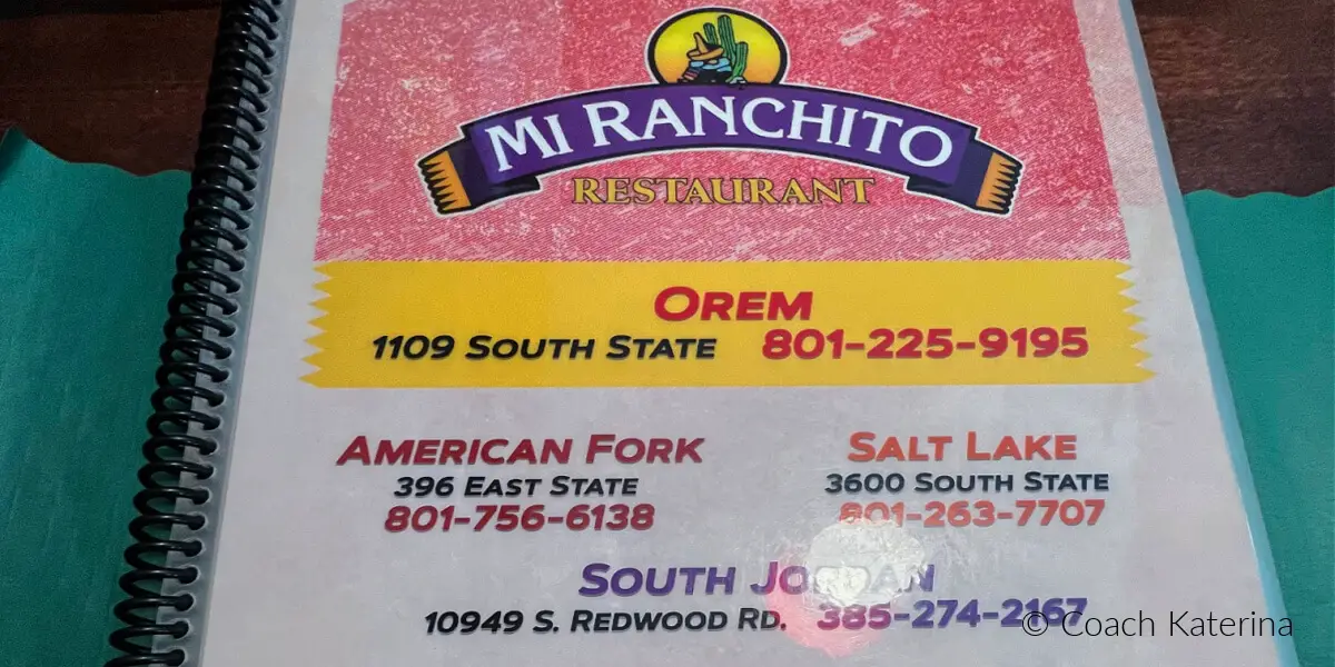 A photo I took of the menu at Mi Ranchito Mexican Restaurant. i will definitely go back to until I have tried all their delicious cuisines..