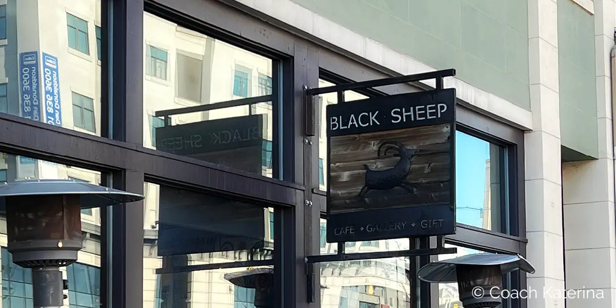 A photo I took of Black Sheep Cafe's signboard when me and my son ate at their restaurant in Downtown Provo....