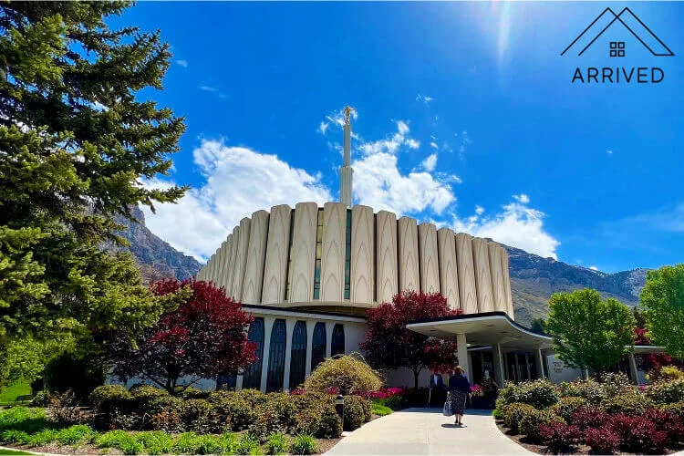 Provo LDS Temple on the hills up on the east bench of Provo. Photo taken by Katerina Gasset. 