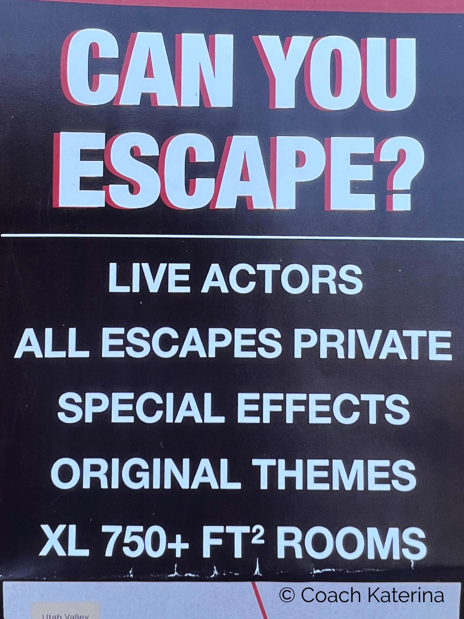 Red Giant Escape Room in Orem Utah Poster. We love that they have live actors and original themes to choose from!