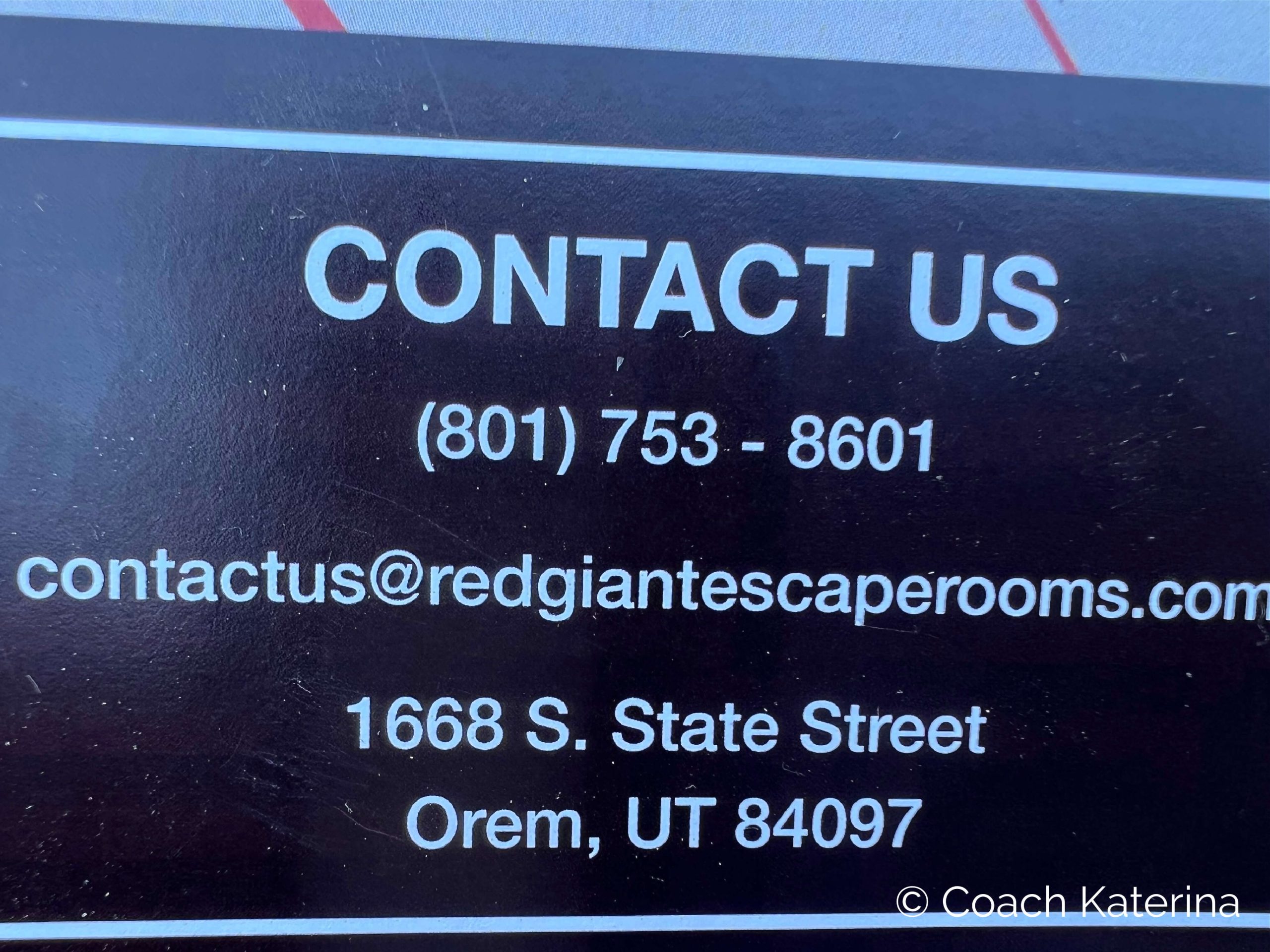 Red Giant Escape Room Contact Number and Address