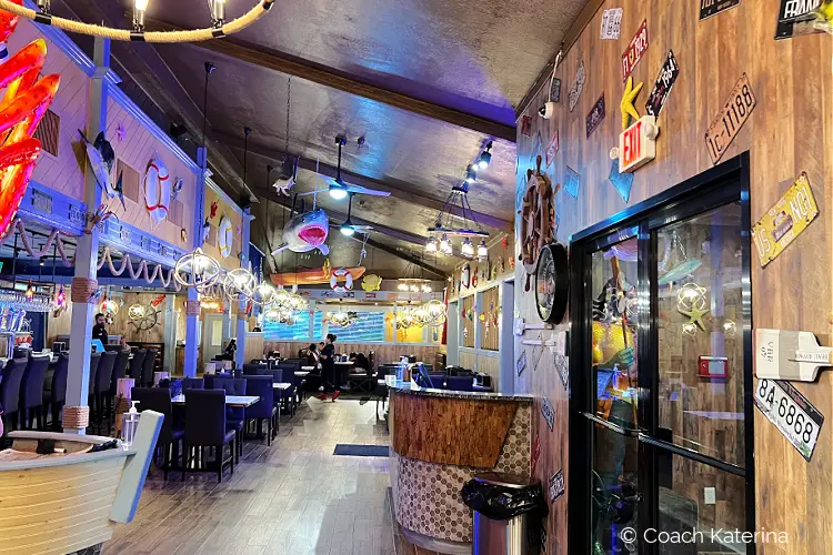Nautical Themed Interior of the Pier 8 Cajun Seafood Restaurant near Provo
