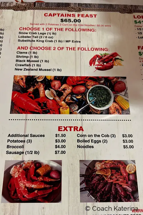 Wide variety of meal options available at Pier 8 Cajun Seafood Restaurant near Provo