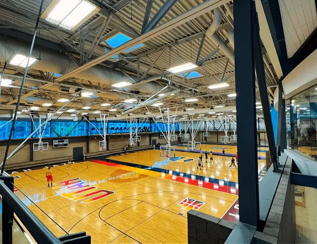 Photo of one of the basketball courts at the Provo Rec Center captured by Katerina Gasset owner of the Move to Provo website