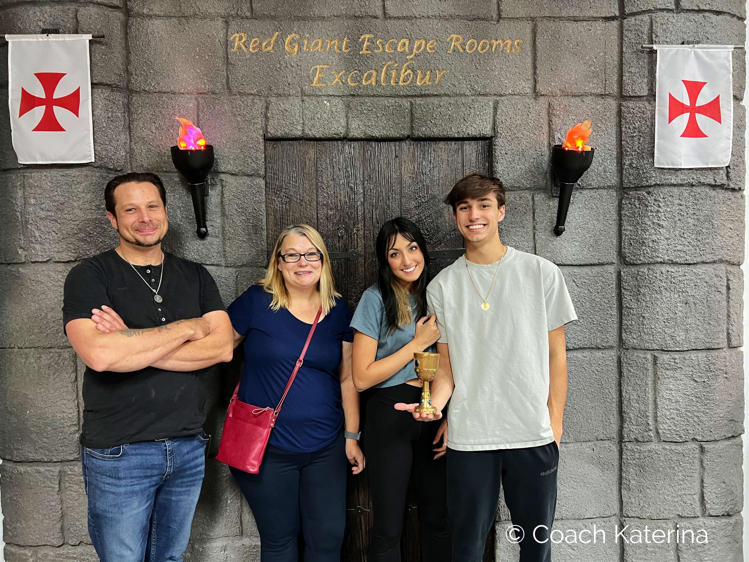 Katerina Gasset and Family at the Red Giant Escape Rooms in Orem Utah