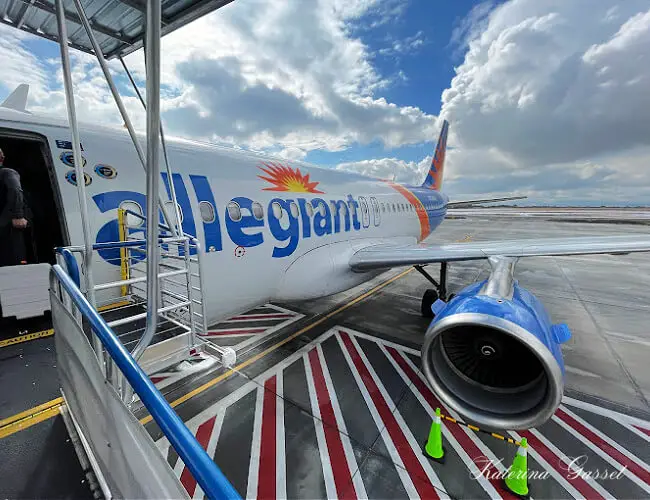 Photo of an aircraft from Allegiant. One of the airlines that flies at the Provo International Airport