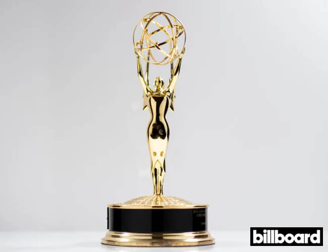 A photo of the Emmy Award trophy