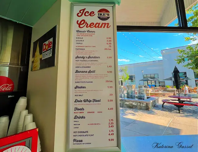 Photo of Ike's Creamery Menu in Provo Utah taken by Katerina Gasset