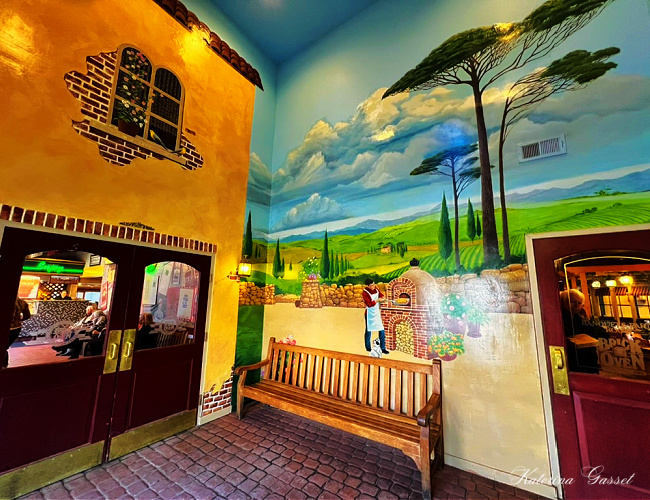 Wall paintings inside Brick Oven Pizza in Provo Utah…