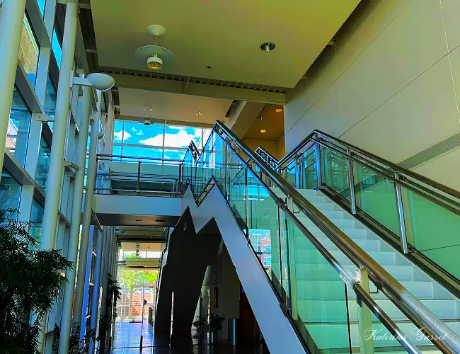 This is the stairs connecting the modern building of the Provo City Library in Provo Utah. Photo by Katerina Gasset, owner and author of the Move to Provo Utah website...