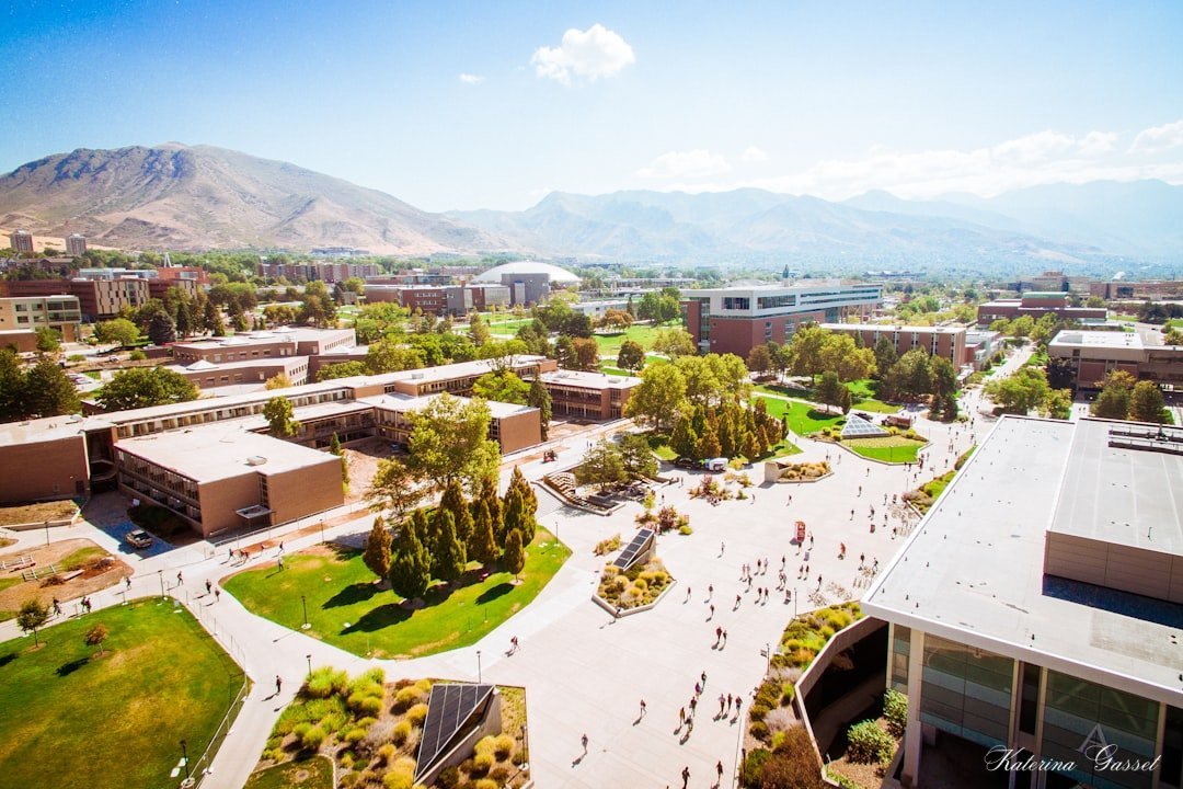 Provo Utah Education Excellence Image showing a school in Utah with the Wasatch Mountains in the background...